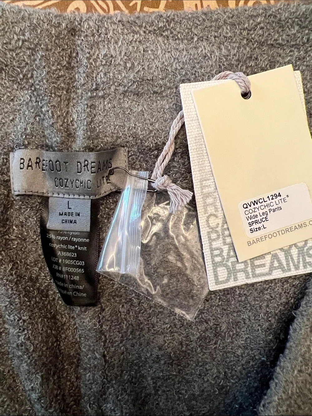 Barefoot Dreams Cozy Chic Lite Spruce Wide-Leg Lounge Pants